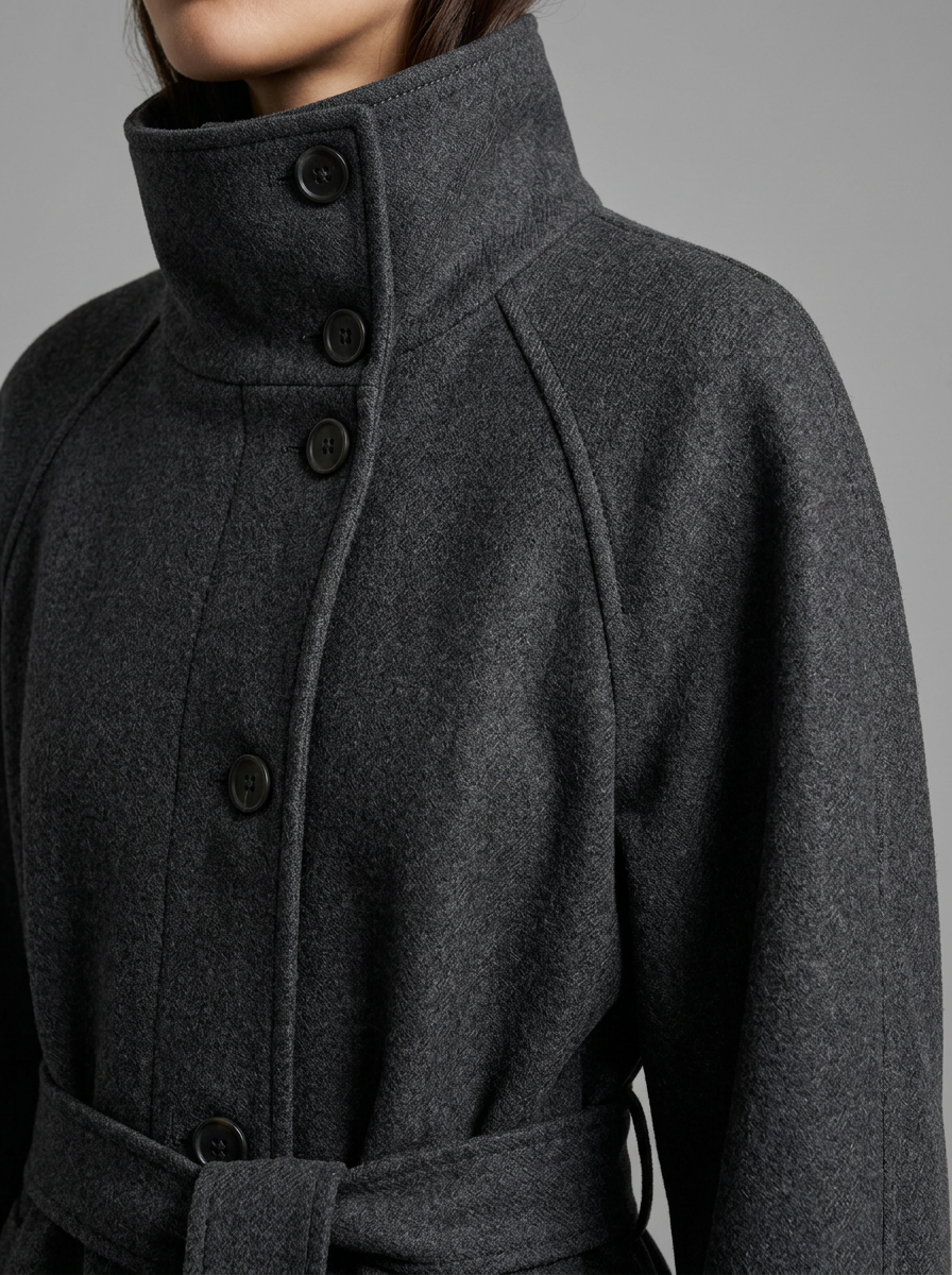 Elise | Soft Belted High-Collar Coat