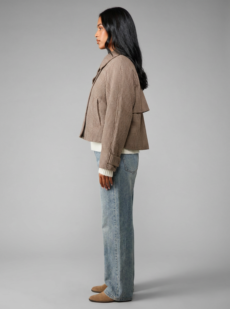 Lina | Cozy Oversized Houndstooth Jacket