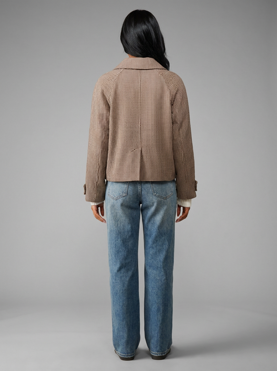 Lina | Cozy Oversized Houndstooth Jacket