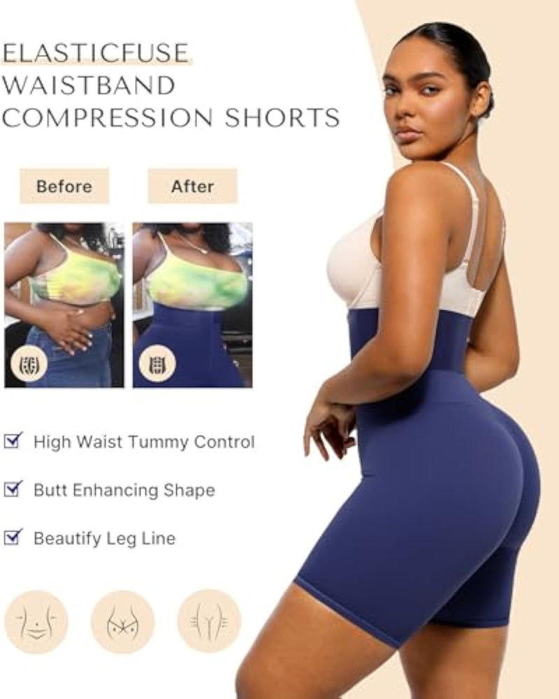 Women High Waist Leggings Tummy Control ElasticFuse Waistband Shaping Leggings Waist Trainer Yoga Pants